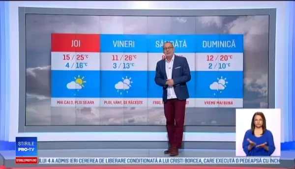 Vremea se încălzește joi, maximele ating 26 de grade. Vineri va ninge la munte