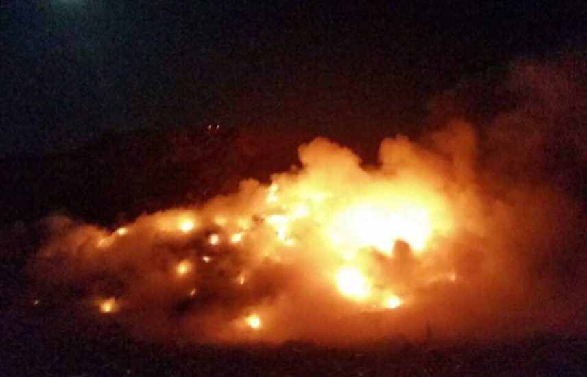 Incendiu puternic la groapa de gunoi a Braşovului