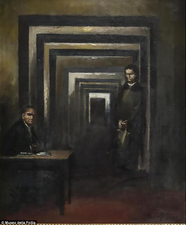 Tablou pictat de Hitler, vandalizat de un bărbat cu o șurubelniță