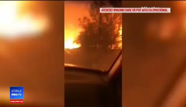 Mărturii răvăşitoare despre violenţa incendiilor din California. Doi tineri trec cu mașina prin foc