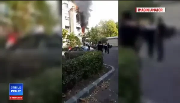 Bloc cuprins de flăcări în Craiova: 30 de persoane, evacuate