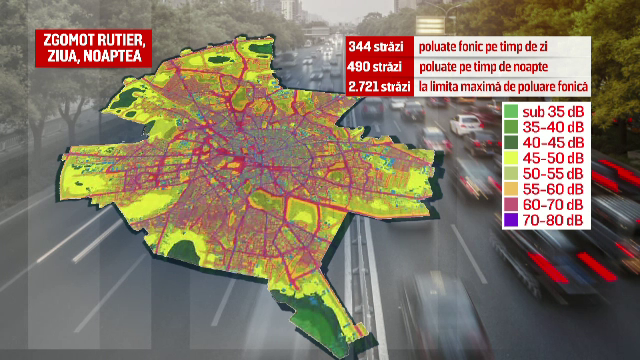 HARTA zgomotului din Capitală. Zonele în care nu se poate sta în casă nici cu două rânduri de termopane