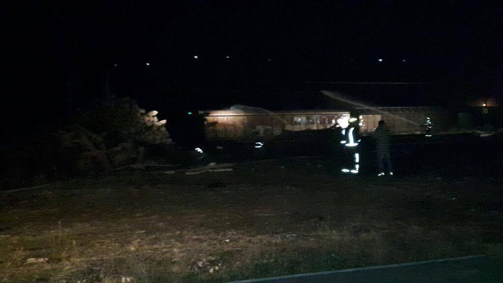 tren care a luat foc