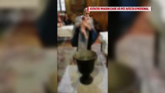 Imagini controversate filmate la un botez: preotul se enervează și bruschează bebelușul