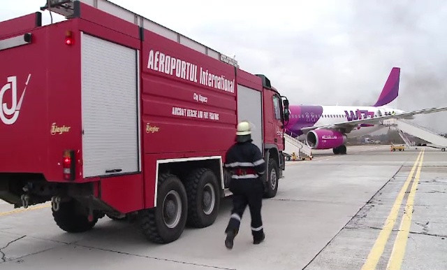 Simulare a unui accident aerian grav, pe Aeroportul din Cluj