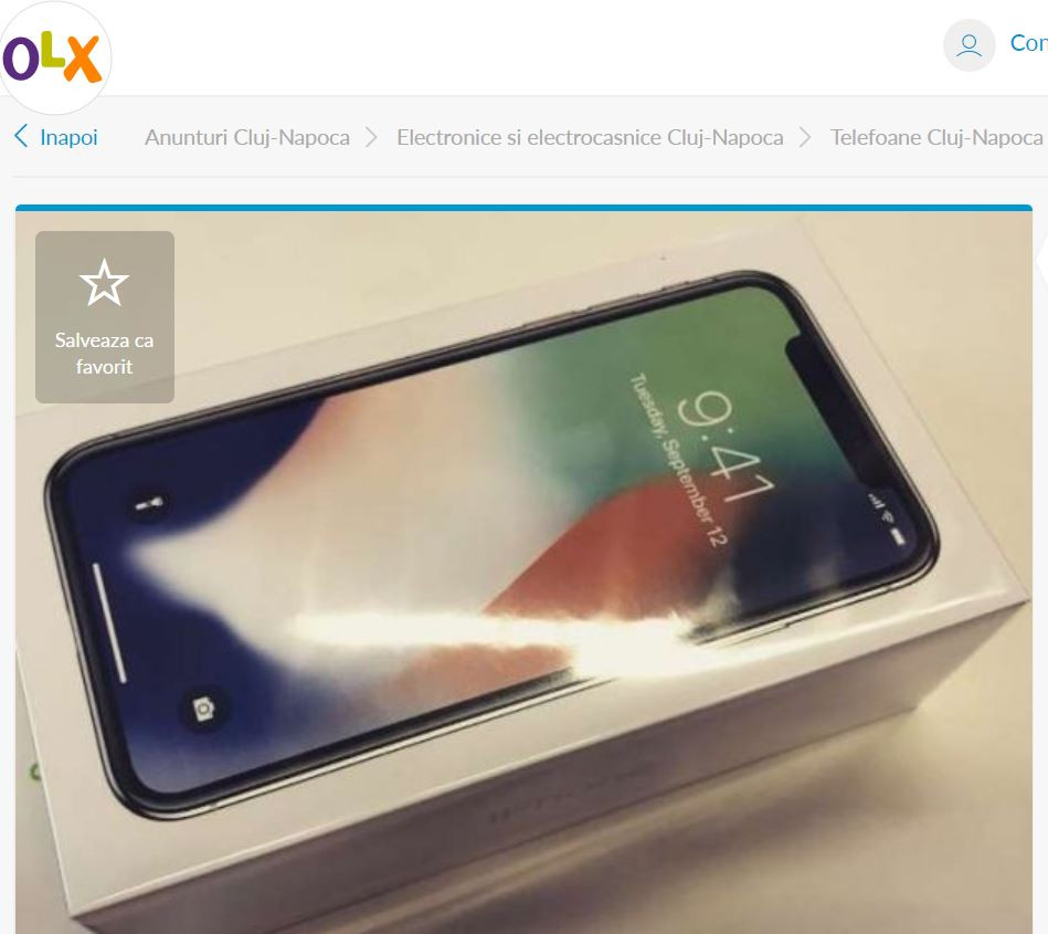 Un român a scos la vânzare o cutie de iPhone X. Suma cerută