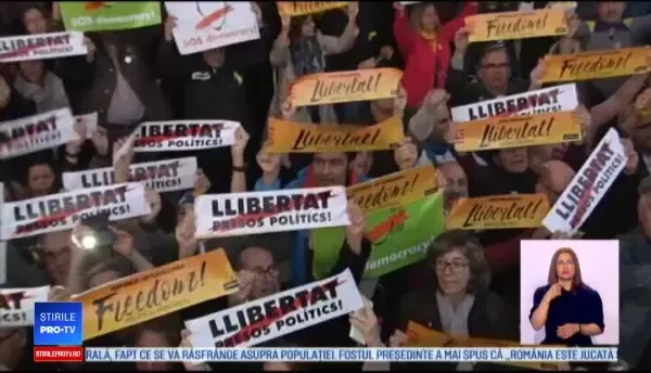 Sute de mii de manifestanți au cerut la Barcelona eliberarea liderilor separatiști