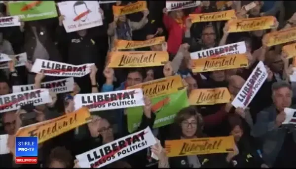 Sute de mii de manifestanți au cerut la Barcelona eliberarea liderilor separatiști