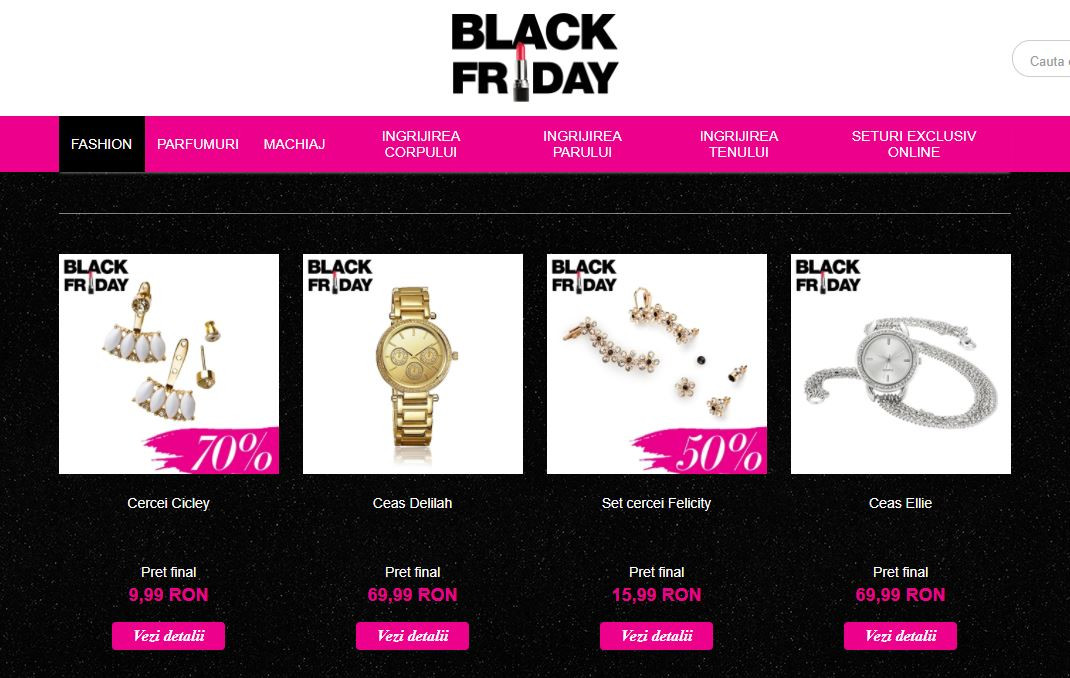 AVON Black Friday 2017. Reduceri de până la 70%: cercei cu 9,99 lei, apă de parfum la 6,99 lei
