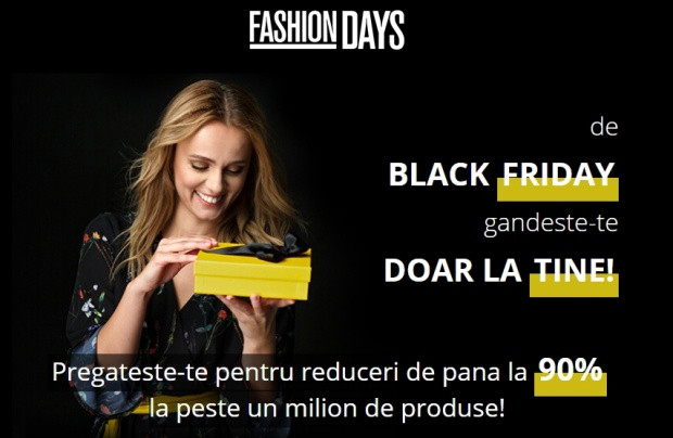 Fashion Days Black Friday 2017. Reduceri la peste 700.000 de produse