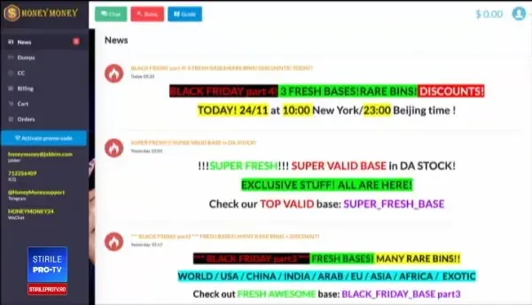 Cardurile românilor, scoase la vânzare pe ”dark web”, de Black Friday. Unele au costat 1 dolar