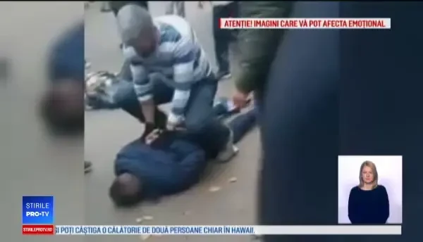 Femeie înjunghiată pe stradă de partener, în Capitală. Momentul în care agresorul e capturat de un polițist
