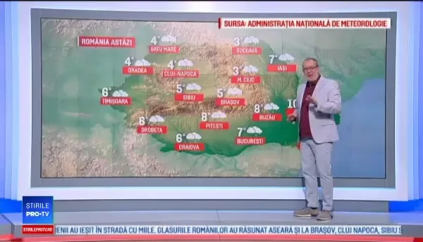 Cod portocaliu de ninsori şi viscol, de luni, în 7 județe. Prognoza meteo până joi