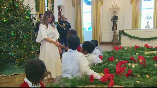 Primul Crăciun la Casa Albă cu familia Trump. Prima doamnă a ales personal ornamentele