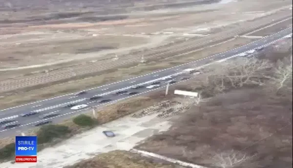 Trafic aglomerat pe DN 1 și A1. Coadă de 6 km dinspre București spre Brașov. FOTO