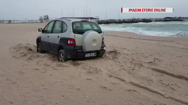 Amendă de 20.000 de lei pentru un șofer care a intrat cu mașina pe plajă