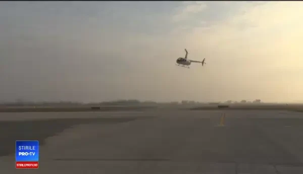 Moș Crăciun a ajuns la copiii din Oradea cu elicopterul