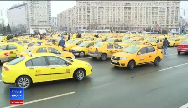 Protest de amploare al taximetriștilor. Nu mai avem clienți, ne iau clienții