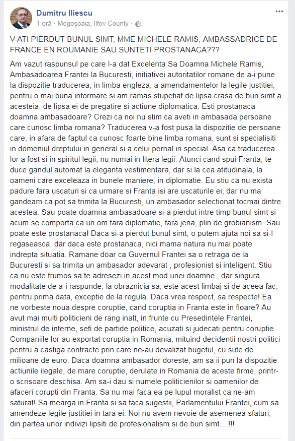 postare Dumitru Iliescu SPP