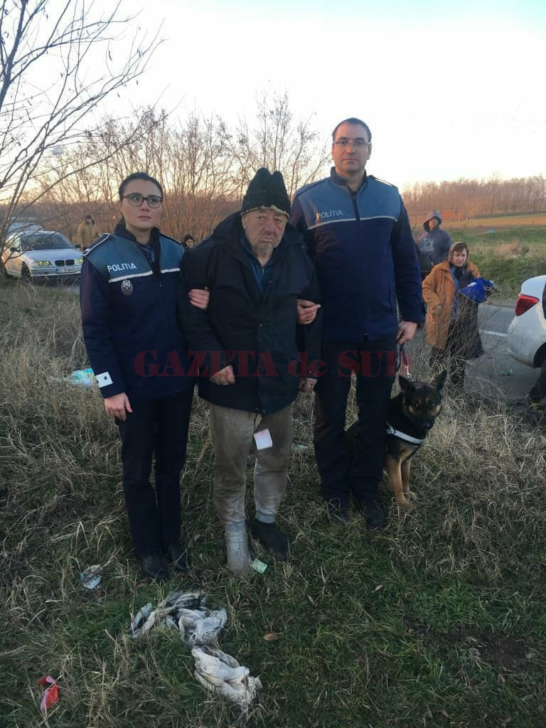 Bătrân din Dolj plecat de acasă, găsit cu ajutorul câinilor şi al unui elicopter cu termoviziune
