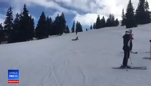 Klaus Iohannis, filmat la schi