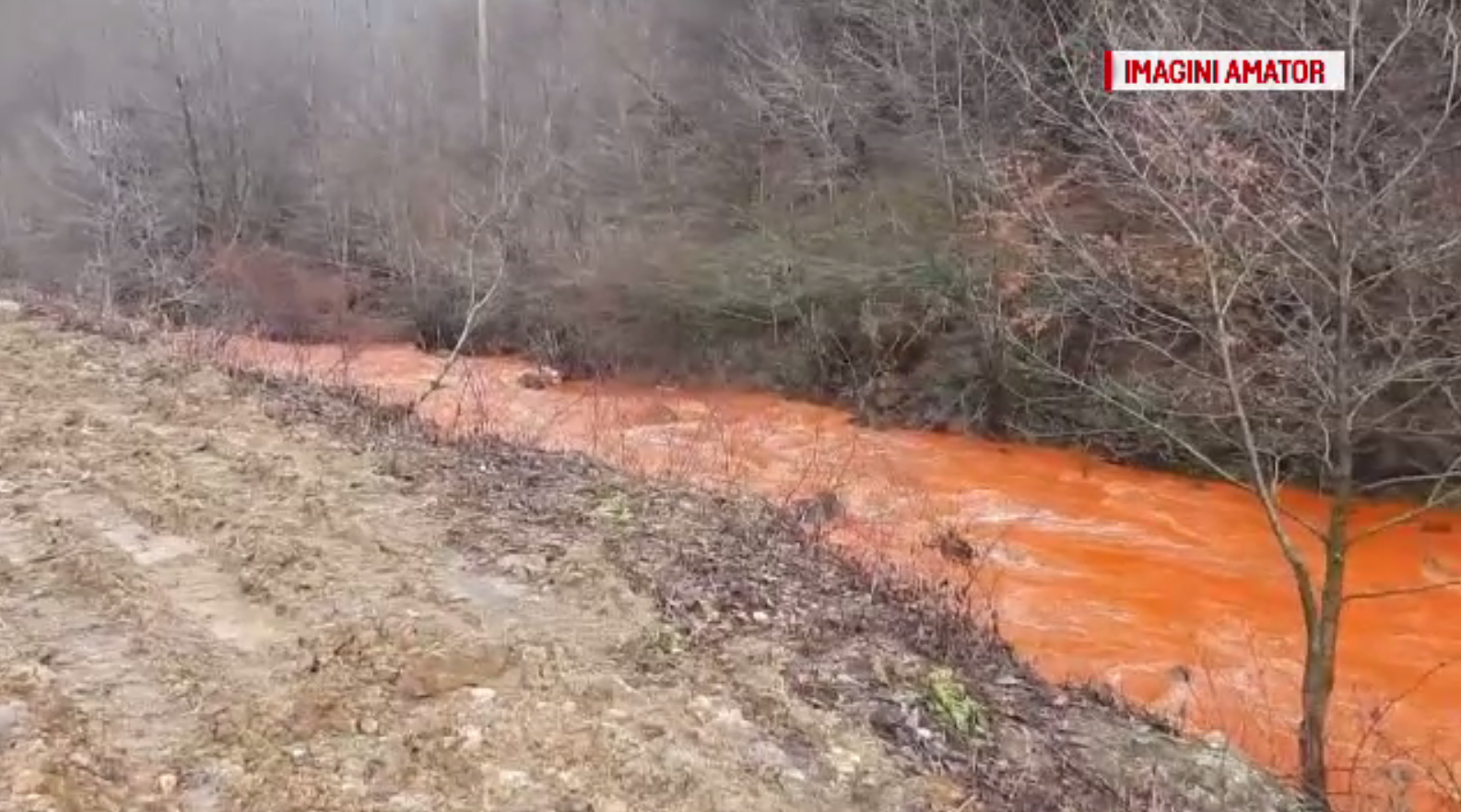 Un râu din Maramureș a căpătat peste noapte culoarea roșie. Explicația specialiștilor