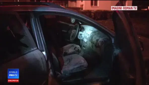 Maşina şefului de la Serviciul de Investigaţii Criminale din Roman, incendiată