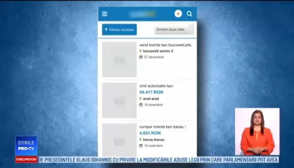 Zeci de licențe de taxi scoase ilegal la vânzare: ”7.000 de euro cu tot cu mașină”