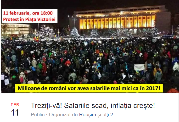 Noi proteste anunțate pentru astăzi, în București și în alte orașe: „Salariile scad, inflația crește”