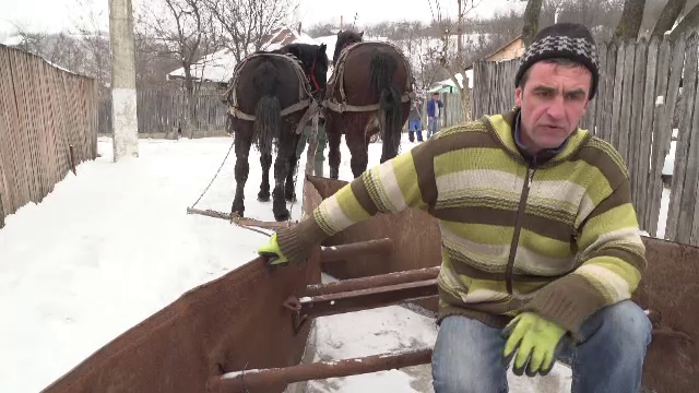 Deszăpezire cu plug și cai ca în Evul Mediu, în România. ”Dacă nu avem fonduri”