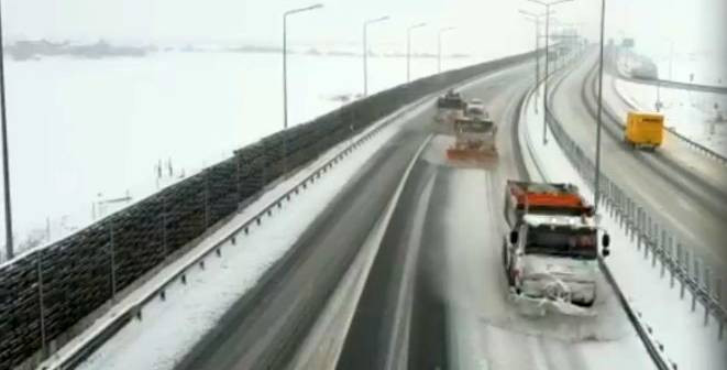 Cum s-a făcut deszăpezirea pe Autostrada Timișoara – Arad – Nădlac. Video