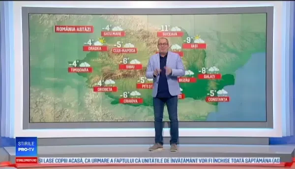 Gerul persistă în întreaga ţară, însoţit de ninsori şi viscol; 7 judeţe, sub cod portocaliu de vreme rea până la ora 20.00