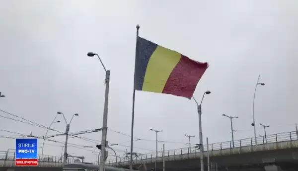 Freezing rain București. Drapel înghețat în zona Grozăvești