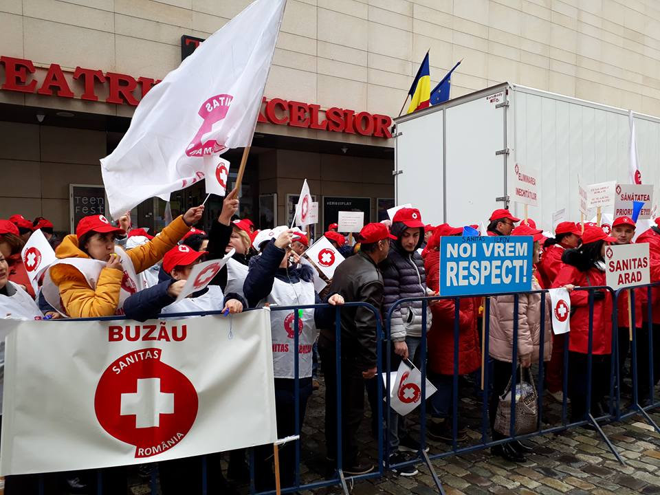 Angajaţii din Sănătate pichetează, marţi, sediul Ministerul Sănătăţii