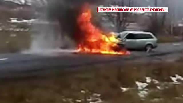 Doi soți au ars de vii, după ce mașina lor a fost lovită de un șofer cu volan pe dreapta