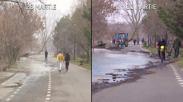 Dunărea a depășit cota de inundație. La Galați, apa a pătruns pe faleza pietonală