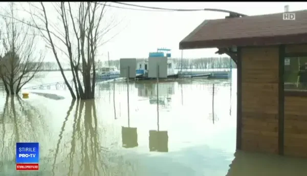 La Galați, Dunărea are 617 cm, cu 17 unităţi peste cota de inundaţie. Imagini spectaculoase