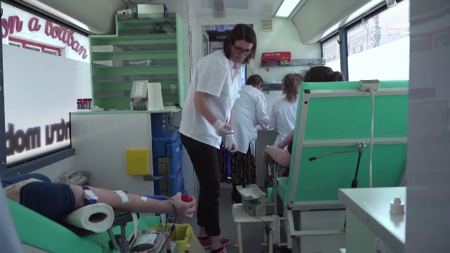 În Sfântu Gheorghe, oamenii au donat sânge într-un autobuz