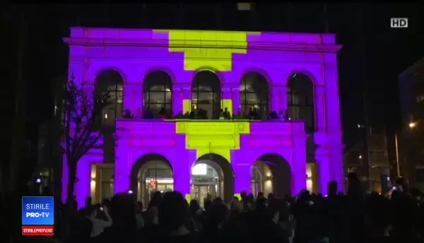 Proiecții spectaculoase pe clădirile simbol din București, în cadrul festivalului Spotlight