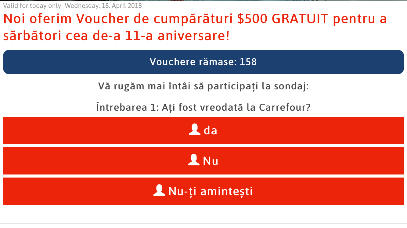 Voucher de 500 $ de la Carrefour sau Lidl. Frauda din spatele acestui mesaj pe WhatsApp