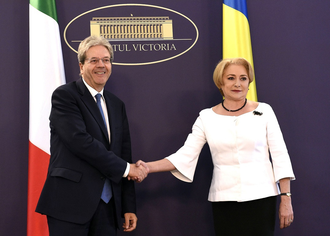 Şedinţă de guvern comună Gentiloni - Dăncilă. "România şi Italia sunt parteneri privelegeaţi"