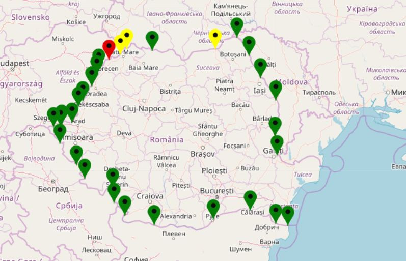 Coloane de mașini la punctele de trecere a frontierei de la graniţa cu Ungaria