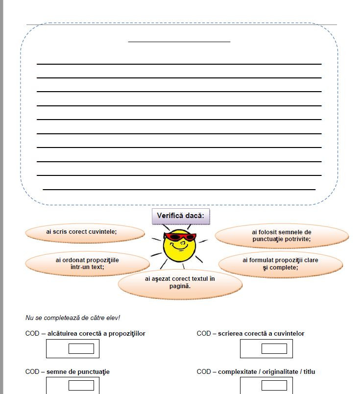 Evaluare Nationala clasa a doua romana