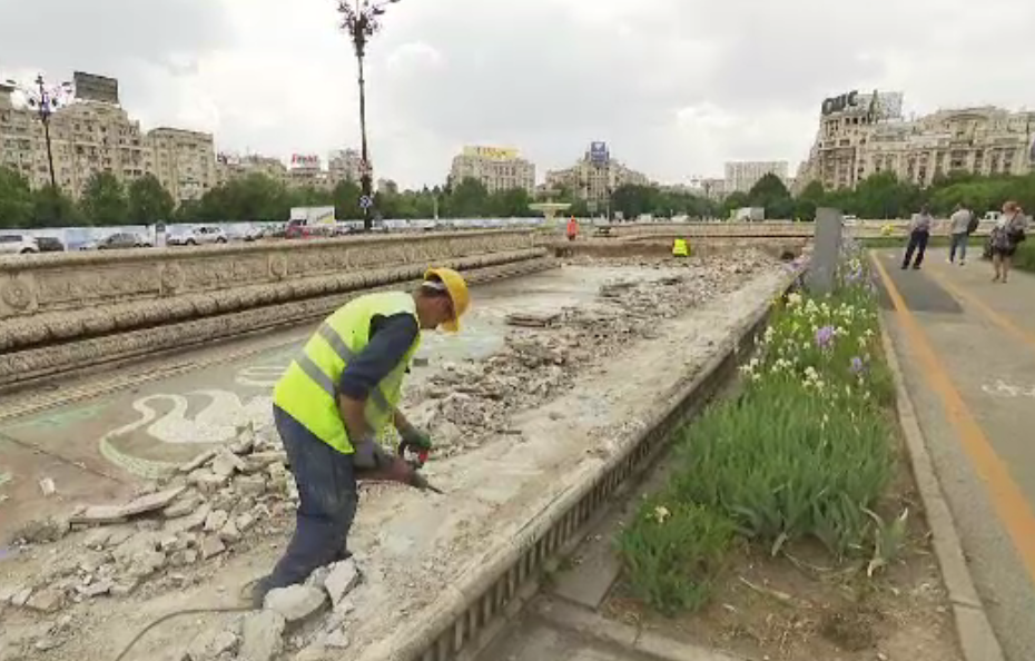 Fântânile din centrul Capitalei, în șantier. ”Oamenii vor avea senzaţia că stau într-un acvariu”