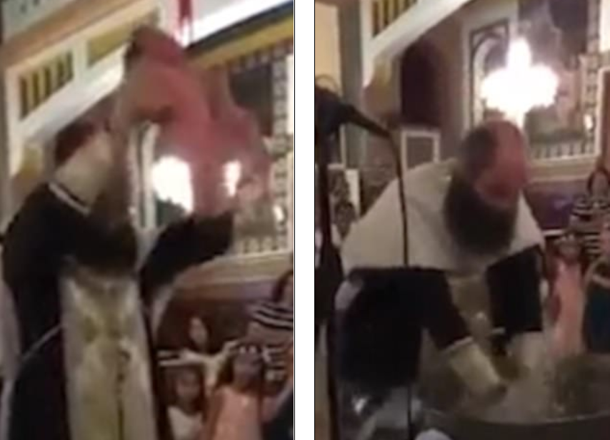 Ceremonie de botez extrem de violentă filmată într-o biserică ortodoxă din Cipru. VIDEO