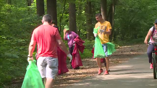 100 de voluntari au adunat gunoaie din pădurea Băneasa. ”Vrem să dăm un exemplu”