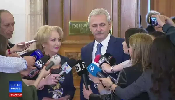 Dragnea nu a lăsat-o pe Dăncilă să răspundă la o întrebare despre suspendarea lui Iohannis: Nu