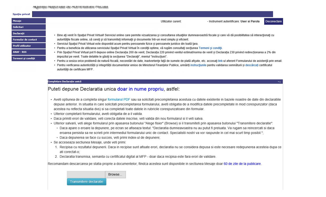 declaratia unica