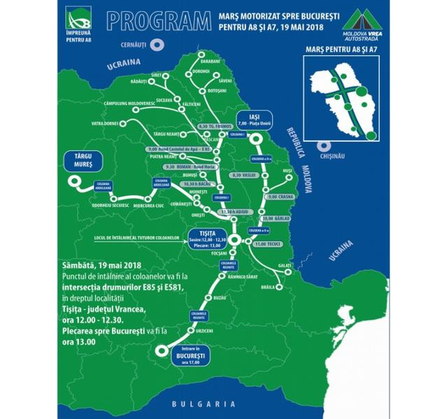 Marş cu peste 1.000 de mașini din Iaşi către Capitală