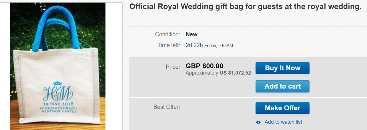 Cadourile primite de invitați la nunta lui Harry cu Meghan, vândute pe Internet. De la cât pornesc prețurile